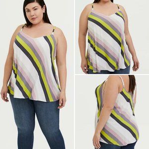 Torrid Multi Stripe Crinkle Gauze Swing Cami - image 1